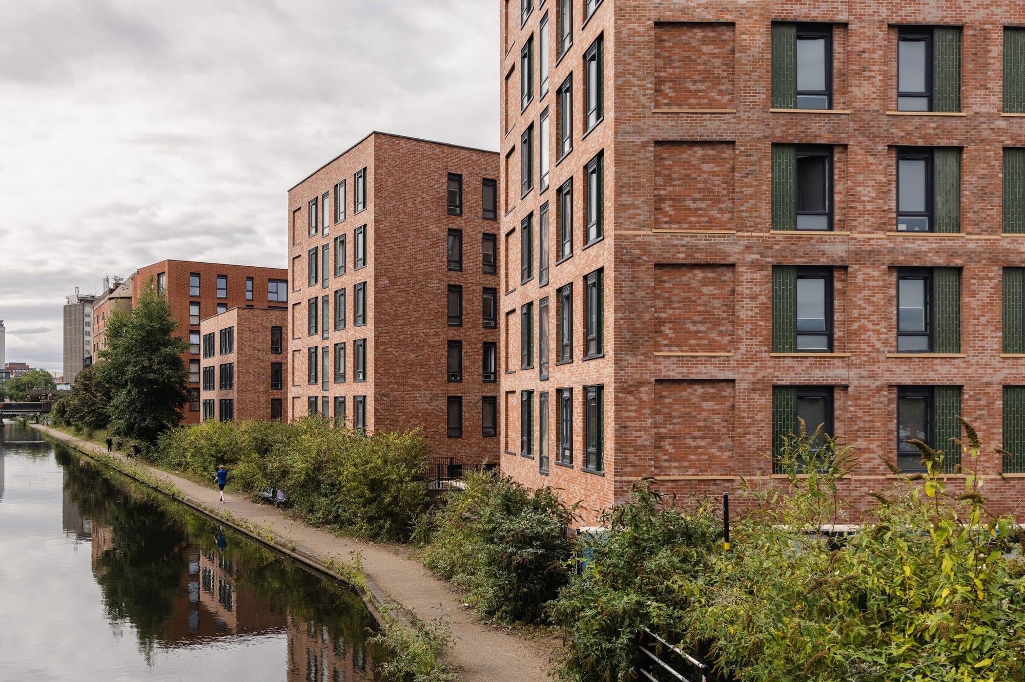 The canal towpath running alongside Globe Works in Birmingham