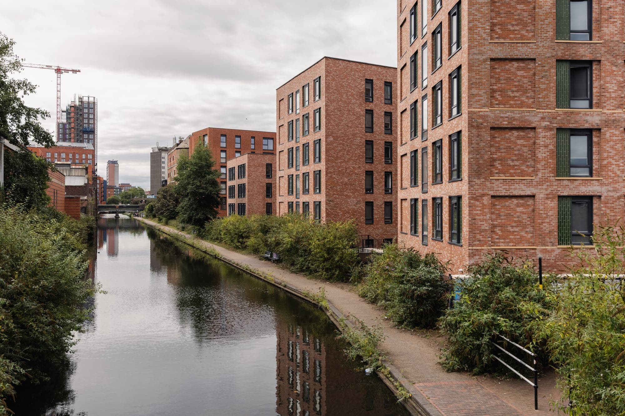 Globe Works from the far bank of the canal in the Jewellery Quarter